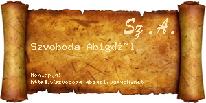 Szvoboda Abigél névjegykártya